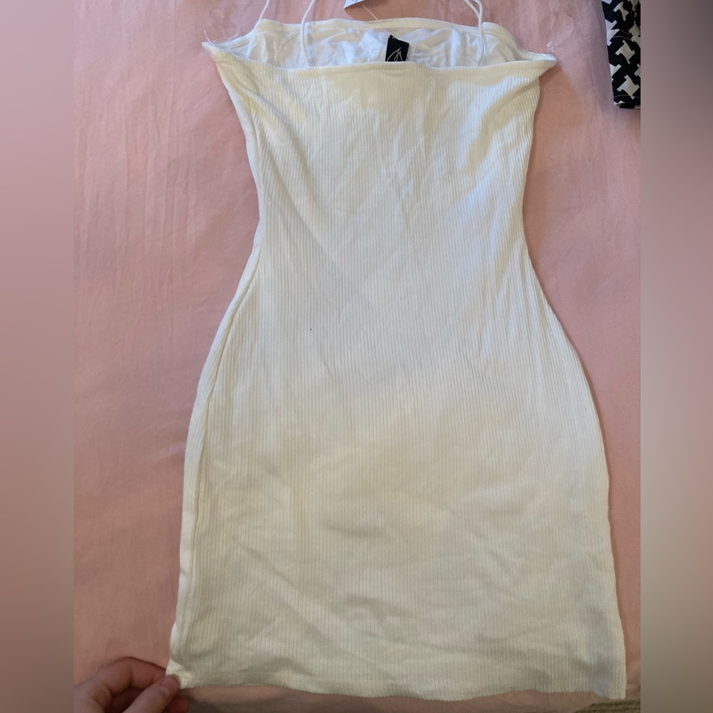 White mini tight dress